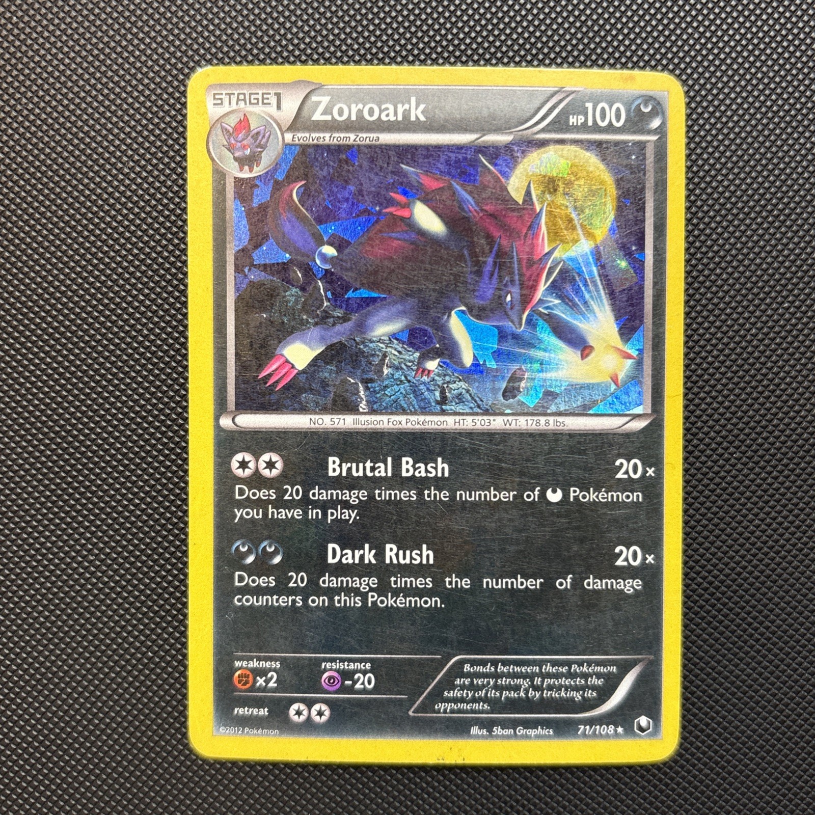 Pokémon - Zoroark - 71/108 - Dark Explorers - Cracked Ice Holo Rare Exclusive MP