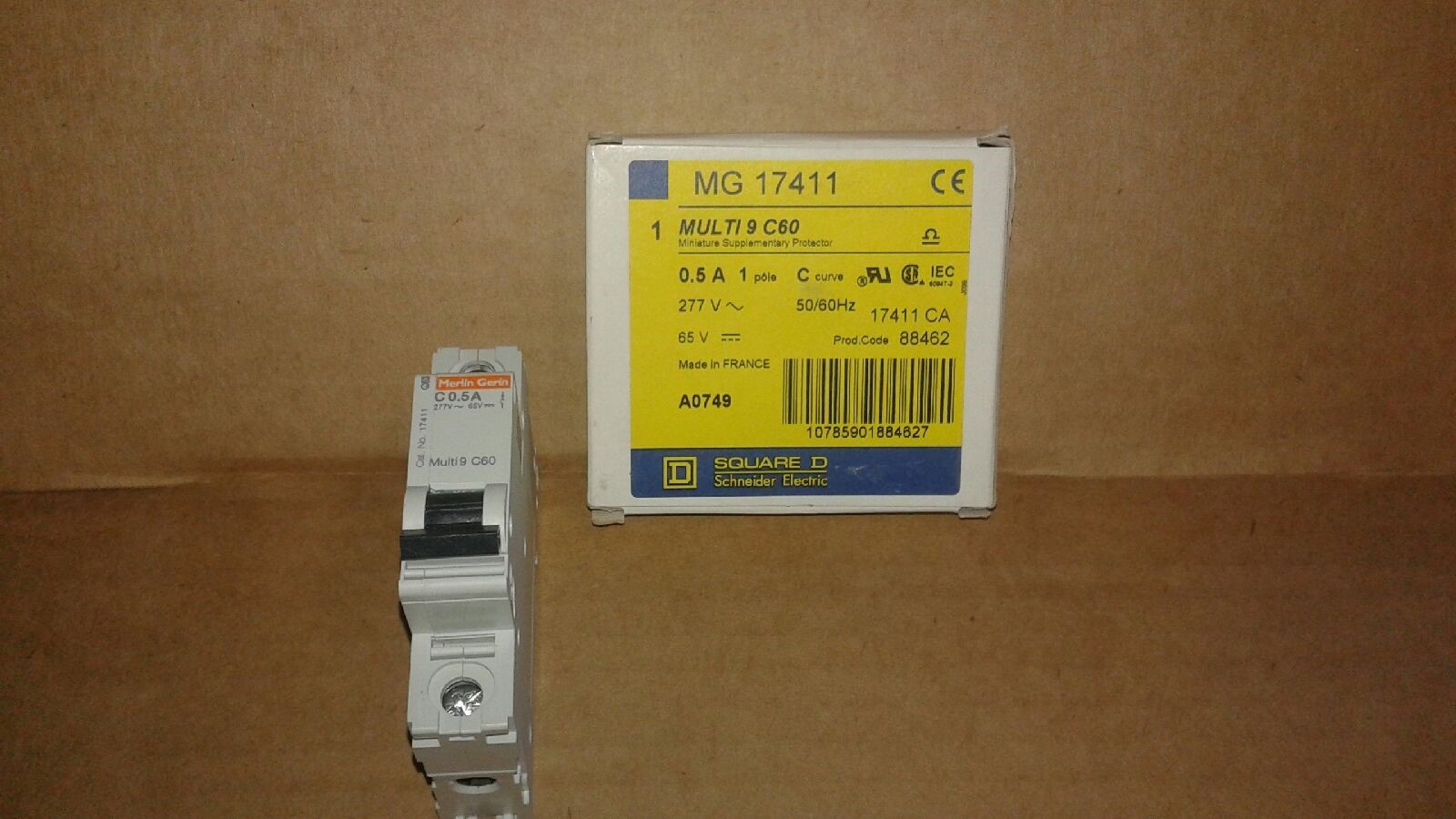 Square D MG17411 Miniature Supplementary Protector 0.5A 50/60Hz 277V-New In Box img