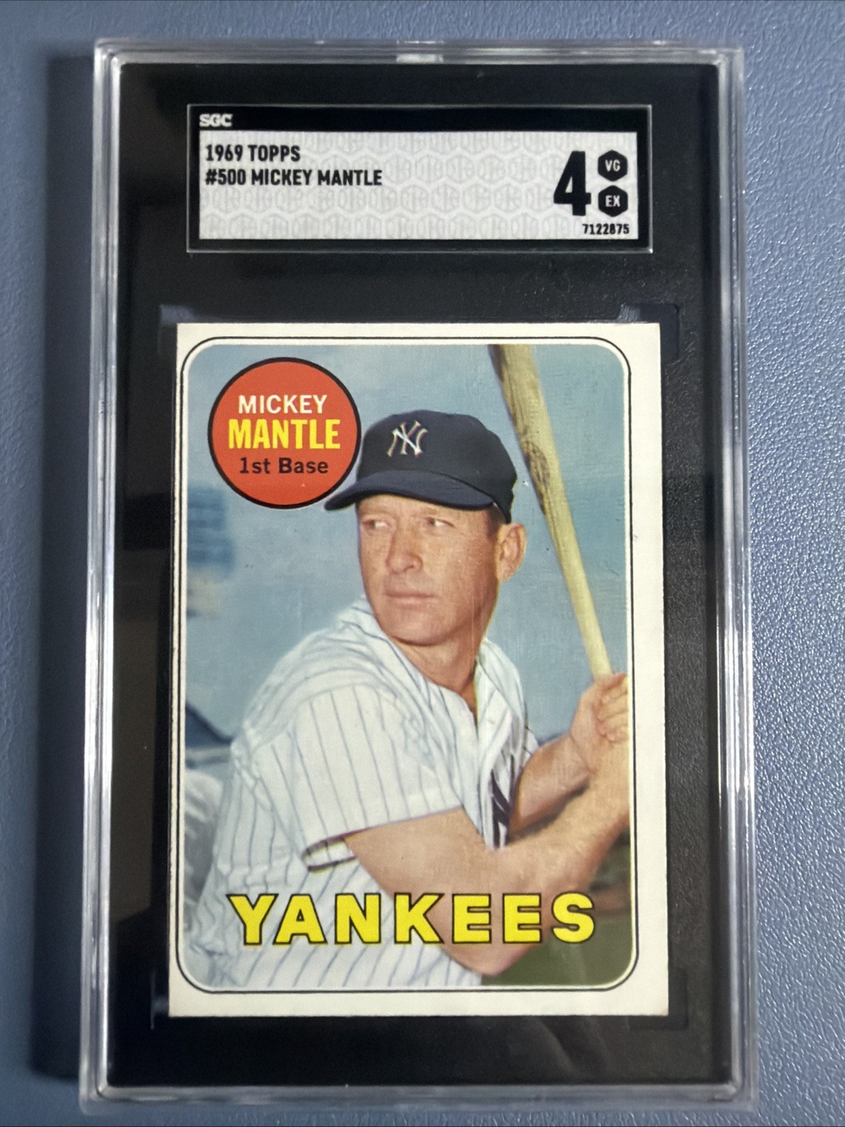 1969 Topps Baseball #500 MICKEY MANTLE Yellow Letters SGC 4 NEW YORK YANKEES HOF