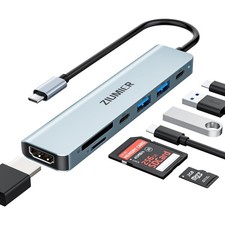USB C Hub,7 in 1 USB C to HDMI Splitter,4K 60HZ Display for Office,Home