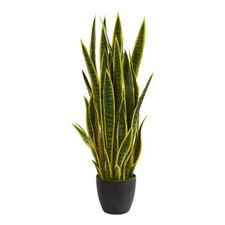 Nearly Natural 38" Sansevieria Artificial Plant in Yellow/Black