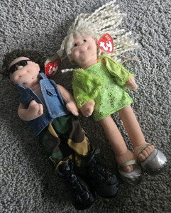 Lot 2 TY Teenie Beanie Boppers Chillin Charlie  Glitzy Gabby Dolls Toys Plush