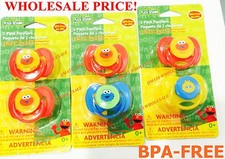 2/4/6/12 Pcs Sesame Street Pacifiers PDA FREE Elmo, Big Bird, Cookie Monster 0