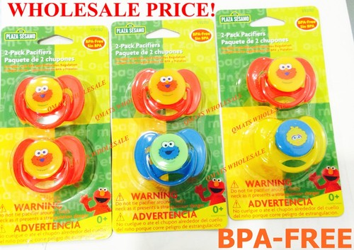 2/4/6/12 piezas chupetes Plaza Sésamo GRATIS PDA Elmo, Big Bird, Cookie Monster 0+ - Imagen 1 de 3