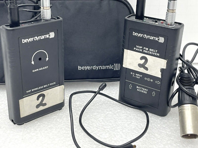 BEYERDYNAMIC VHF WIRELESS BELT PACK + RECEIVER TSP TE 170 MICROPHONE MCE 5 XLR