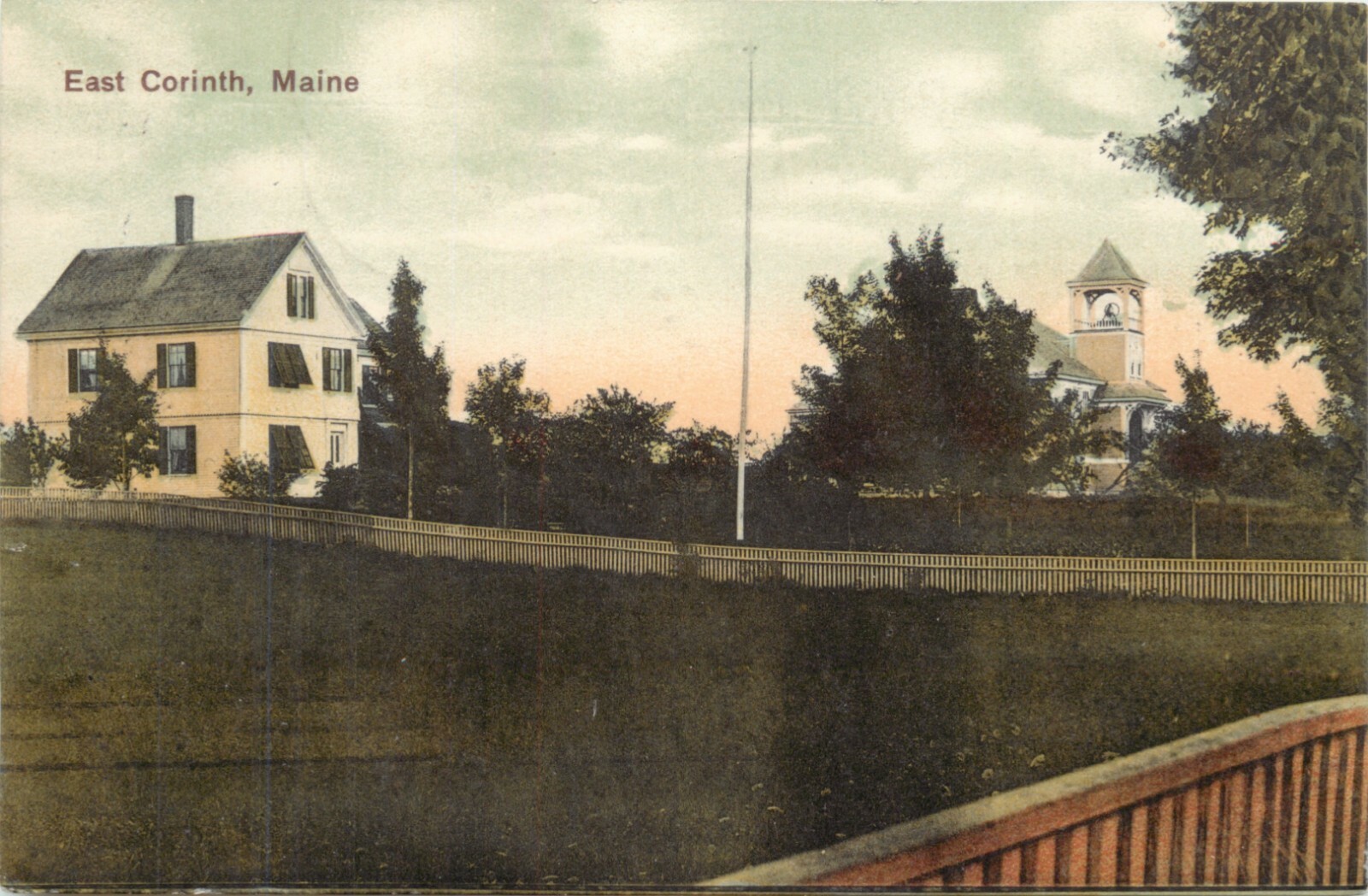 A View Of A Residence At East Corinth, Maine ME 1907 eBay