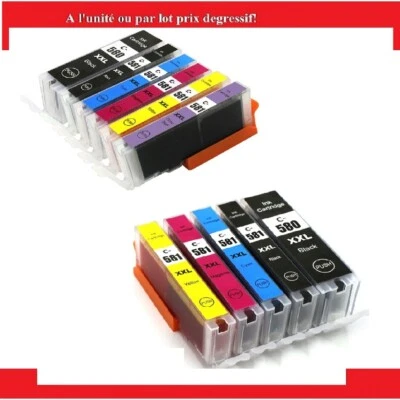 ILLICOENCRE Cartouches d'encre compatibles Canon 580 et 581 XXL Pixma TR et TS envoi express