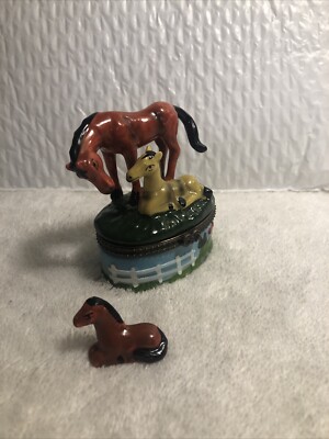 Trinket Box With Horses , Nice !