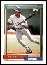 1992 Topps Baseball Card Gary Pettis Texas Rangers #756