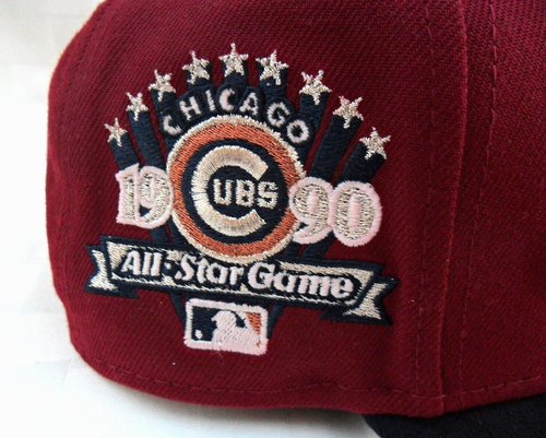NEW ERA CHICAGO CUBS 1990 All Star Game Patch 59FIFTY Fitted Hat 7 1/4 CAP HAT - Picture 4 of 16