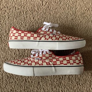 supreme red checkered vans