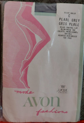 Vintage Pantyhose  Avon Silky Control Top Color Pearl Grey Size C BFRIP2 