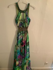 Sherri Hill Dress, Size 6, Very Long, Multicolored Rhinestone & Beadwork HTF