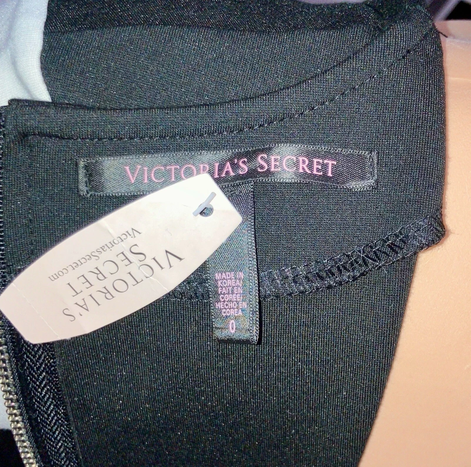 UNDERCOVER Abito manica lunga Victoria's Secret nero bianco colorblock taglia 0 bodycon donna