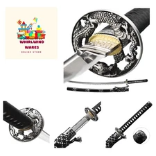 Katana Sword, Japanese Handmade, Practical, Damascus/1060/1095 Carbon Steel, ...