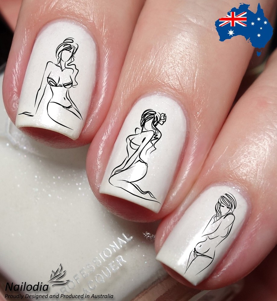 Sexy and Hot Girl Nail Art Decal Sticker Water Transfer Slider - Unique Design
