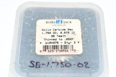 NEW Robb Jack W18476 Solid Carbide Saw 1-3/4'' OD x 0.875'' ID 36