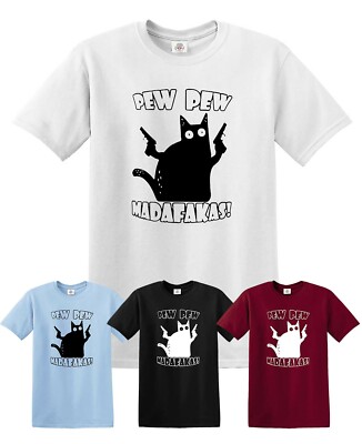 PEW PEW MADAFAKAS T-Shirt/Lustig/Katze/Retro/Kätzchen/Weihnachten/Geschenk/Herren/Damen/Tshirt