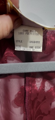 CALIFORNIA DYNASTY Nightgown(M) & Robe(1size) Peignoir Set Burgundy - Picture 7 of 11