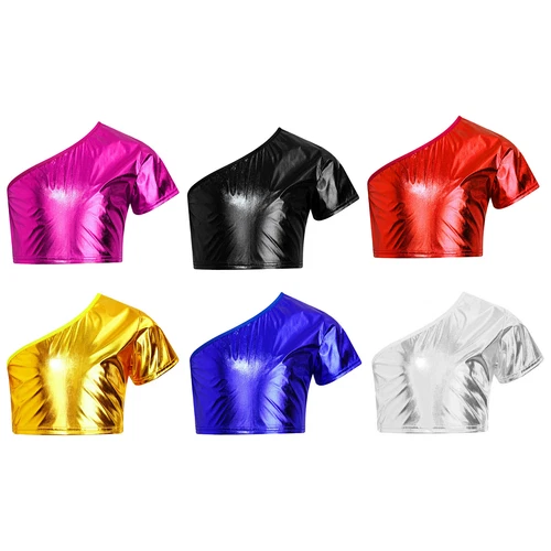 Kids Girls T-shirt Camisole Dancewear Hip Hop Crop Top Performance Vest Workout