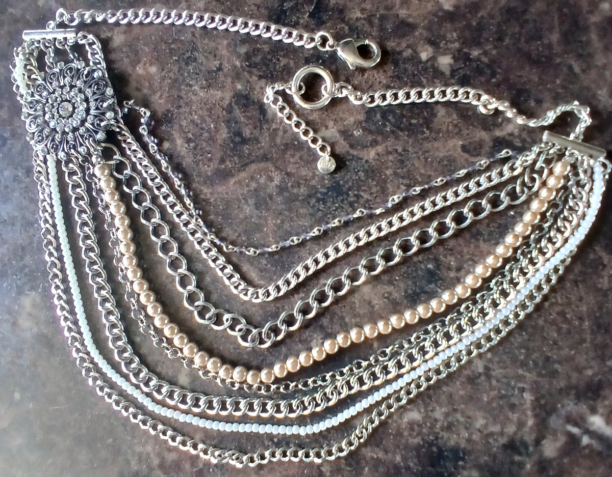 Loft Ann Taylor Multi Strand Statement Necklace F… - image 2