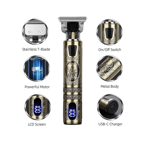 Cortapelos profesional para hombre afeitadora recortadora máquina inalámbrica barba eléctrica - Imagen 3 de 9