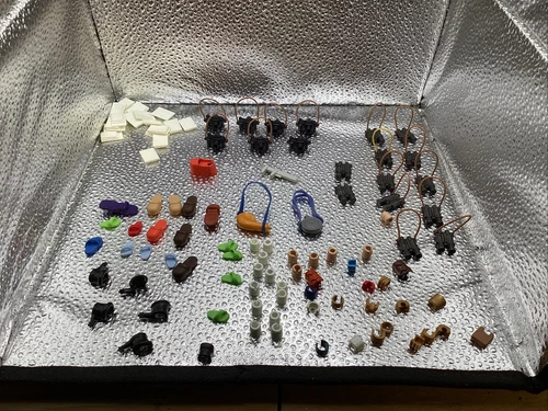 vintage Playmobil~lot of 103~arm Bands,binoculars,cameras,canteens,slippers,EUC!