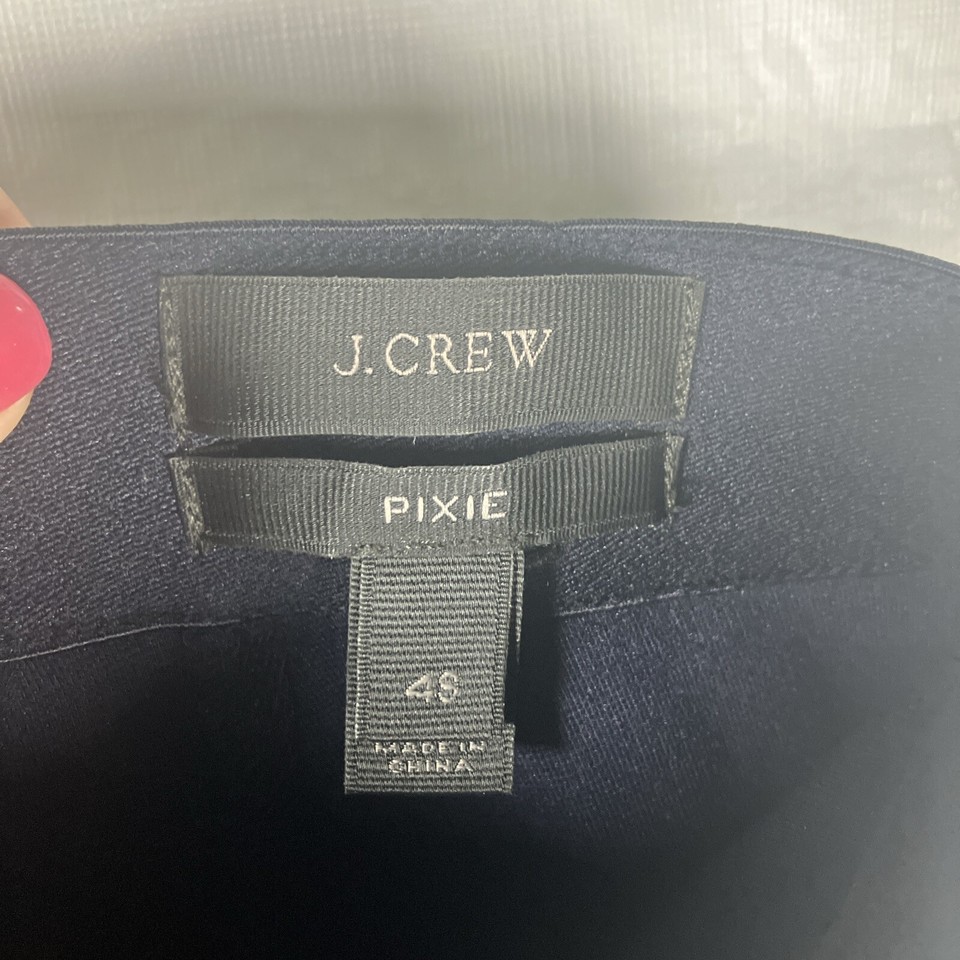 J Crew Women’s 4 S Short Pant Pixie Pants Navy Blue Ankle Elastic Waist