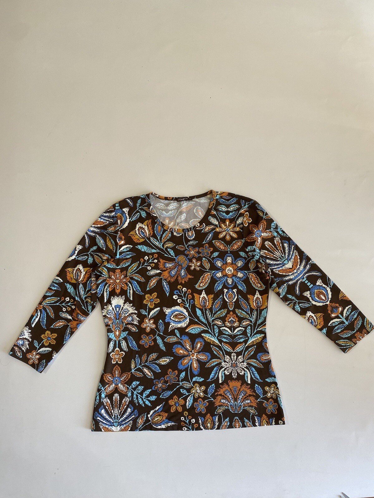 J. McLaughlin Women’s Floral 3/4 Sleeve Multi Top Sz M