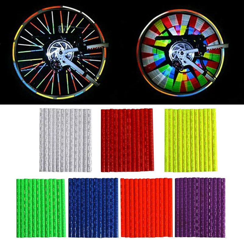 12-120 Pcs Bicycle Wheel Spoke Reflectors Bike Cycling Reflective Tubes  Clip On