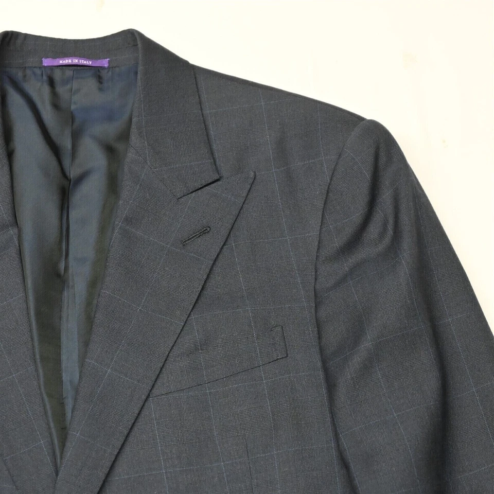 Ralph Lauren Etiqueta Púrpura 42L Ventana Italia Traje Chaqueta Abrigo Deportivo Blazer Foto 2 de 4
