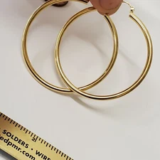New 10k Yellow Gold Hoop Earrings