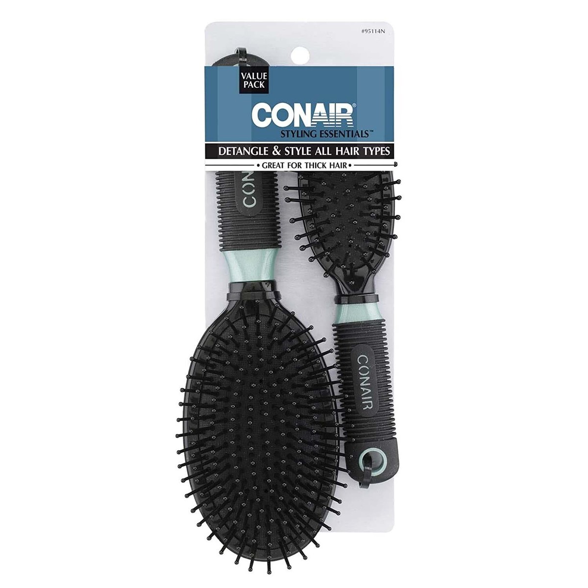 Brush 2点セット Conair Professional Full & Mid Size Nylon Cushion Hair Brush
