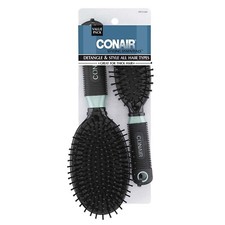 Conair Professional Full  Mid Size Nylon Cushion Hair Brush Set, 2 Pack