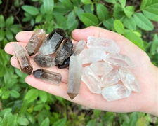 Wholesale 500 Carat Bulk Lot Mixed Smoky & Clear Quartz Natural Crystal Points 