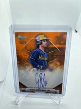 2023 Bowman Sterling Eric Brown Jr /75 Orange Refractor Auto #PA-EB Brewers RC