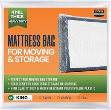 Mattress Bag for Moving and Storage, Fits King Size Mattress, 1 Pack, 4 Ml thick