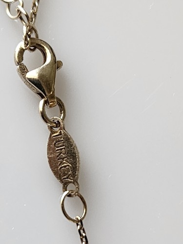 Sterling Silver Hamsa Pendant Necklace Gold Veneer Rhinestone 16-18in Adjust - Picture 15 of 15