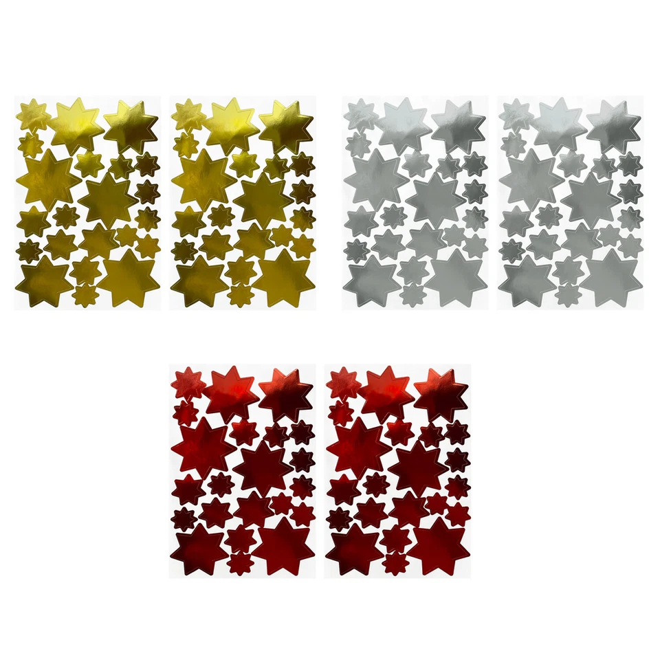OBLIQUE UNIQUE Stern Sticker Set Aufkleber für Weihnachten zum Dekorieren Sterne Mix - wählbar