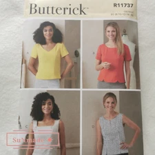 Butterick Sewing Pattern R11737/B6925 Misses Tops/Vest B5 (Size 8-16)