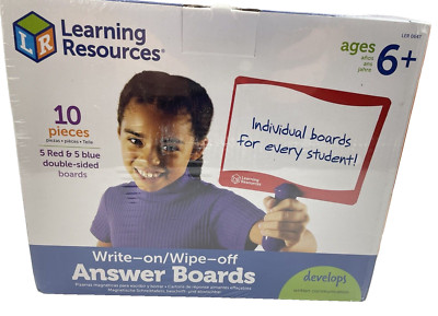 Learning Resources Write-on/Wipe-off Answer Boards, Set of 10