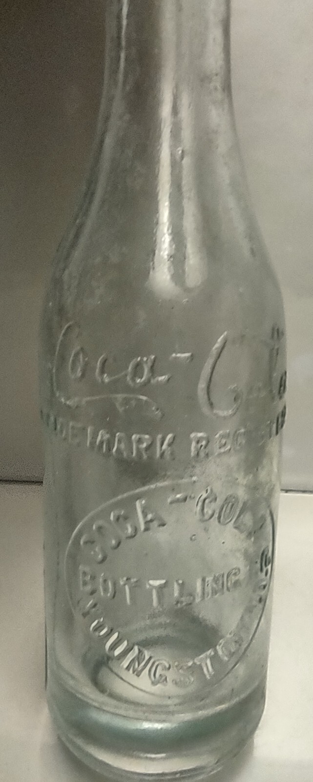 Shoulder Script + Coca Cola Bottling Co Slugplate Soda Bottle Youngstown Ohio OH eBay