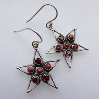 Red Fire Opal Garnet 925 Sterling Silver Star Earrings Jewellery Womens Gifts Red Fire Opal Garnet 925 Sterling Silver Star Earrings Jewellery Womens Gifts