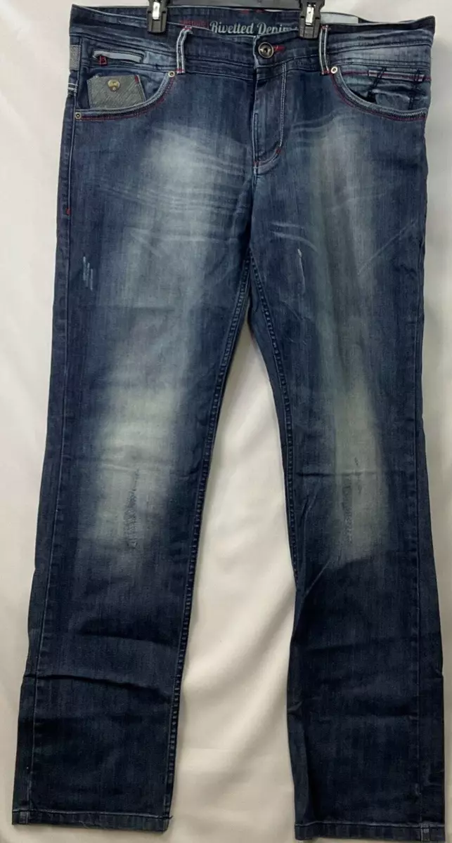 Gesture Jeans Mens Size 40 Blue Rivetted Denims Distressed eBay