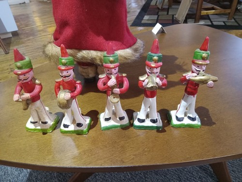 5 Pc Vintage Portuguese Barcelos Whistle Folk Art Musical Band Polychromed Clay - Picture 2 of 13