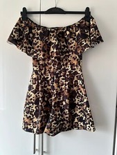 Black/brown leopard print playsuit size 10