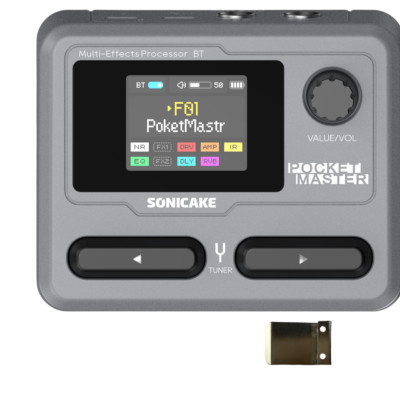 SONICAKE Pocket Master Guitar Modeling IR Cabinets Multi-Effects Pedal Stereo