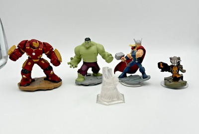 Disney Infinity 2.0 /3.0 Marvel Avengers 5 Figures Lot Thor Hulk Iron Man Rocket