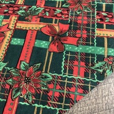 Christmas Table Runner Holiday Poinsettia Ribbon Holly Berries 67x13"