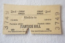 1970 Airdrie to Patrick Hill British Rail Railway Train Ticket